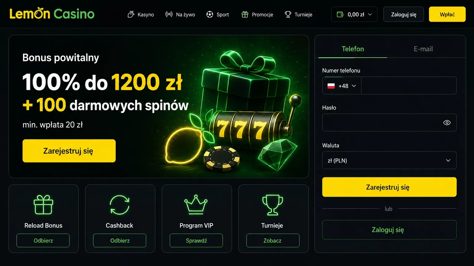 Logowanie na komputerze vs mobilne — Lemon Casino login